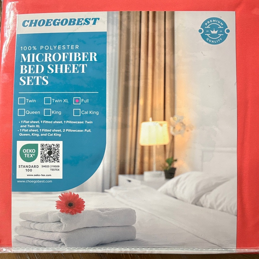 Red Microfiber Bed Sheet Set